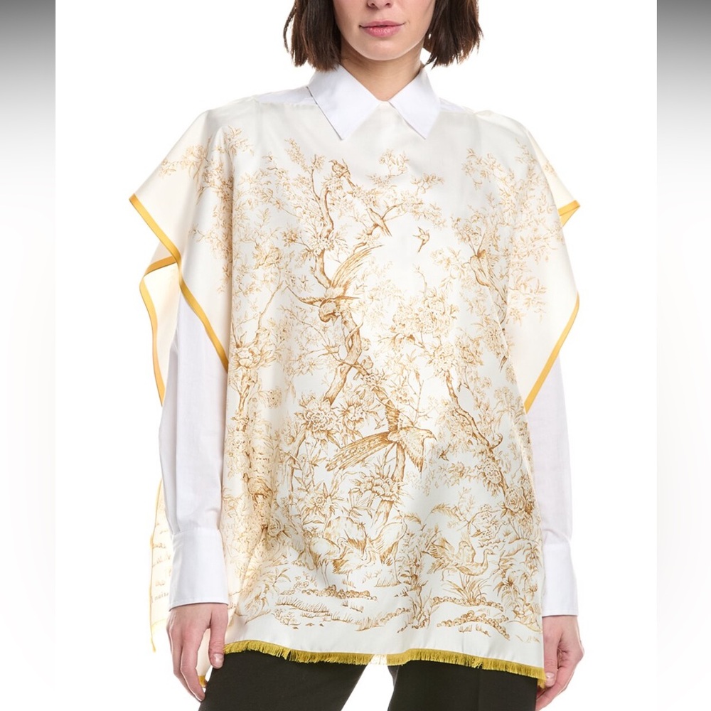 Dior Elegant White and Gold Women's Poncho/Top